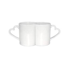Tazza doppia con manico a cuore